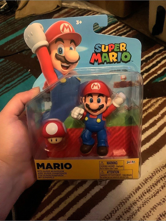 Nintendo Other - Super Mario with Mushroom Action Figure with Mushroom NWT